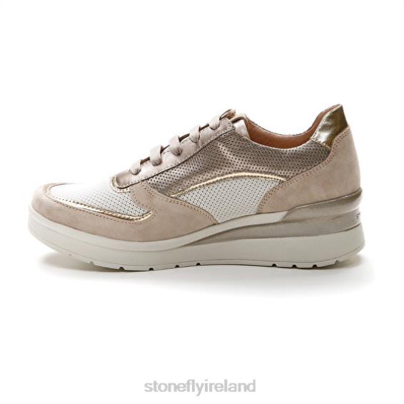 B6RB85 CREAM 40 VELOUR/TEXTILE/LAMINATED LTH Goat Brown Stonefly Women Shoes