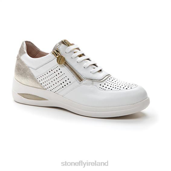 B6RB98 AURORA 15 NAPPA LTH White/Sliver Stonefly Women Shoes
