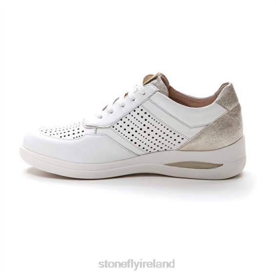 B6RB98 AURORA 15 NAPPA LTH White/Sliver Stonefly Women Shoes